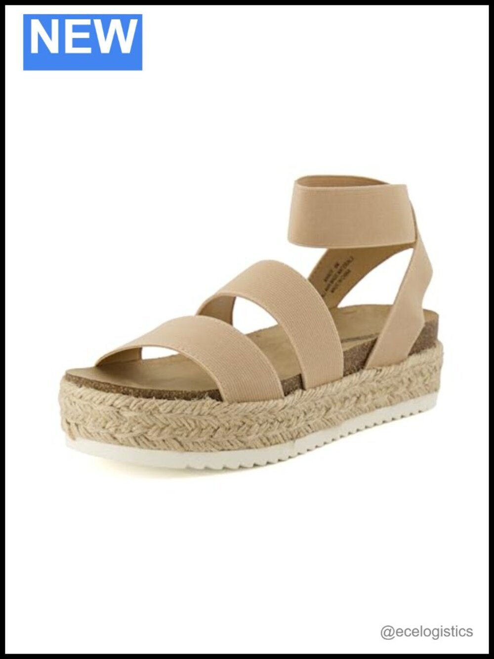 Espadrille Platform Sandals with Low Wedge Heel, Ankle Strap